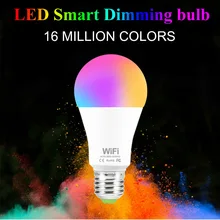 15w 220v wifi lâmpada inteligente pode ser escurecido multicolorido e27 b22 rgb wifi led trabalho mágico com alexa/google casa controle remoto por app