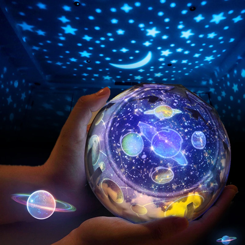 Projecteur ciel étoilé planète projecteur magique jouet terre univers lampe à LED coloré rotation clignotant étoile enfants bébé cadeau de noël