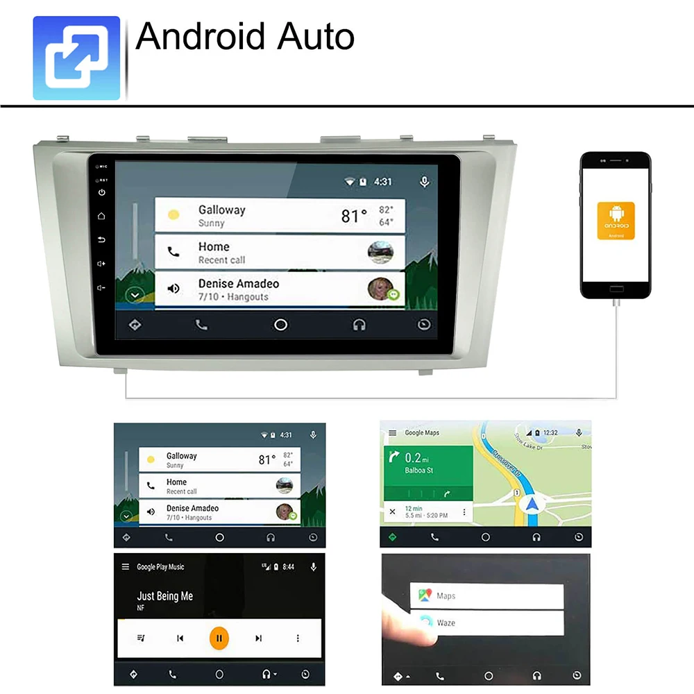 9 дюймов Автомобильная Мультимедийная система с carplay android автопроигрыватель для Camry 2008-2011 RDS FM BT 1080P gps навигация головное устройство радио