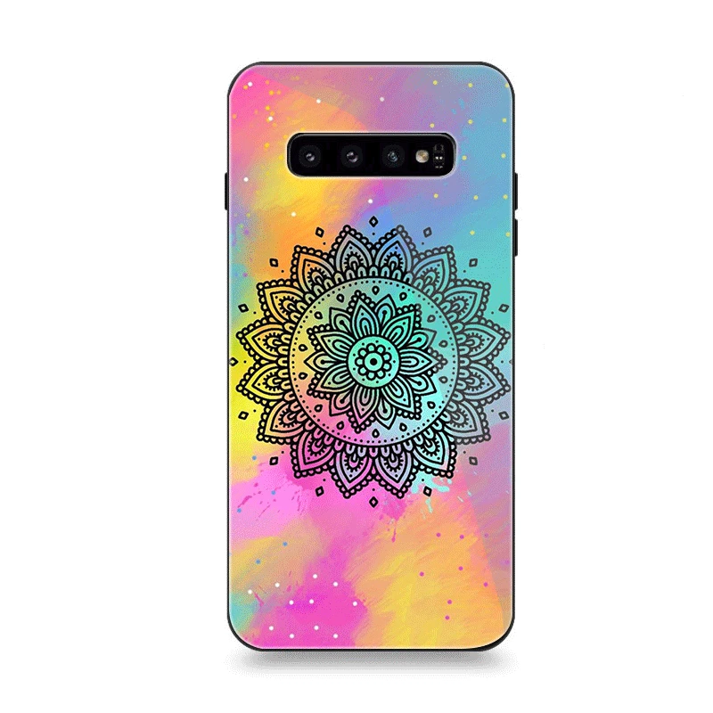 Мобильный чехол для телефона Стекло для samsung A10 A20 A30 A40 A50 A60 A70 S7 край S8 Plus Note 8 9 S10 крышка орнамент