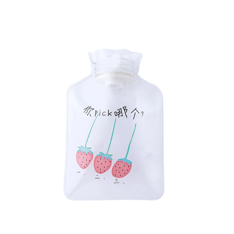 small Strawberry Мультяшная ручная Теплая бутылка для воды милые прозрачные бутылки для горячей воды маленький портативный ручной подогреватель воды инъекции сумка для хранения - Цвет: small Strawberry