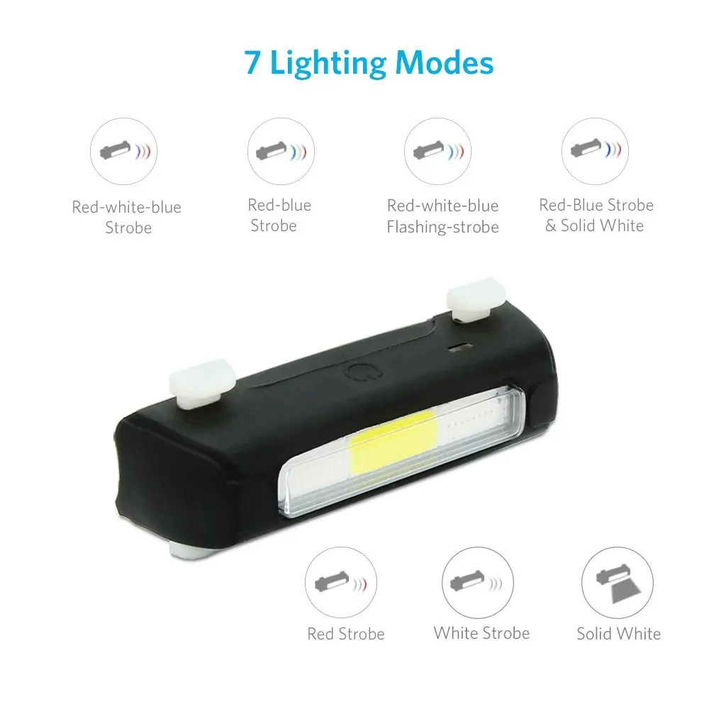 Яркий велосипедный светильник ThorFire, Перезаряжаемый USB, велосипедный задний светильник, водонепроницаемый, 7 режимов, 120лм, 200 м, для велоспорта, безопасный светильник-вспышка