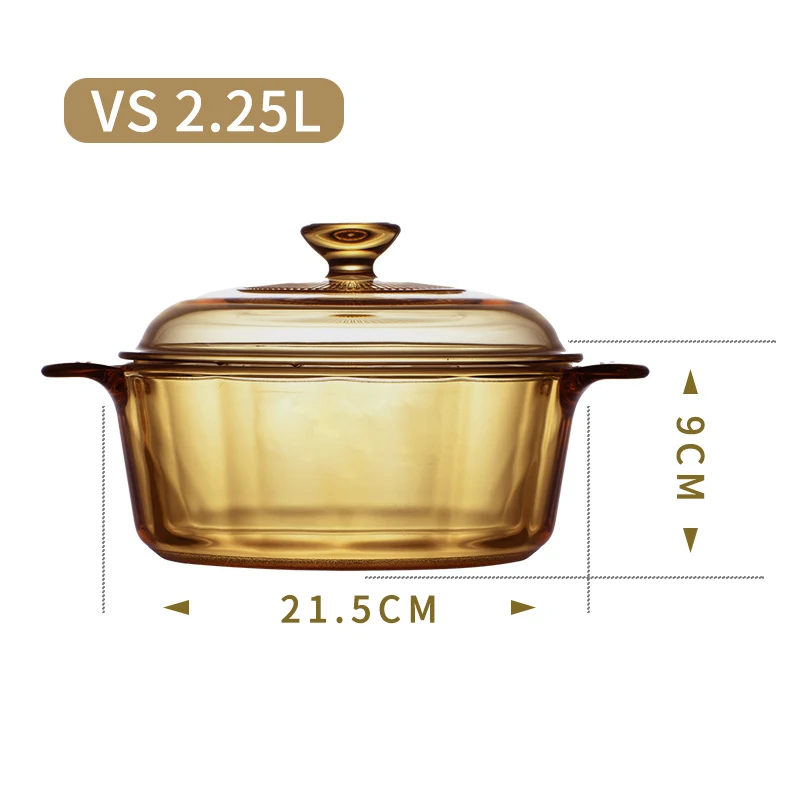 2.25L Прозрачный стеклянный суповый горшок кухонная посуда бытовой прозрачный 1-2.5 л стеклянный суповый горшок электрическая керамическая плита нагревательная стеклянная чаша ручной работы кухонные инструменты - Цвет: 2.25L
