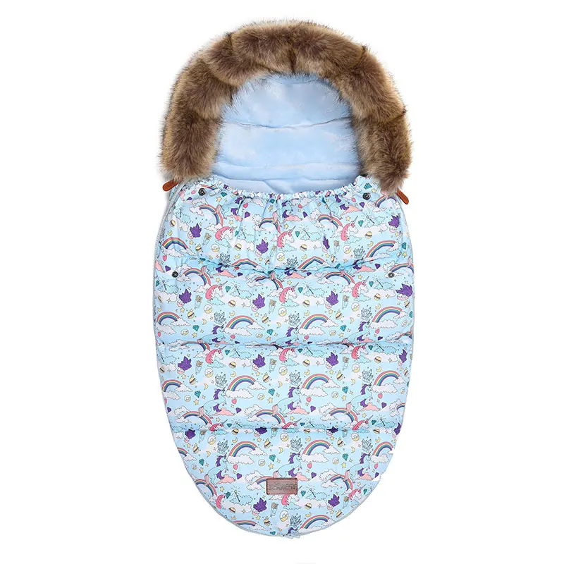 Осенне-зимний теплый спальный мешок для детей, спальный мешок для коляски, мягкий спальный мешок для малышей Slaapzak sac Couchage Naissance - Цвет: unicorn