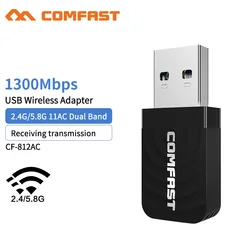 Mini receptor de pc com 20 peças, dupla frequência, 1300m, gigabit, usb, adaptador wi fi, 1300mbps, usb, sem fio, rede de computador, ap