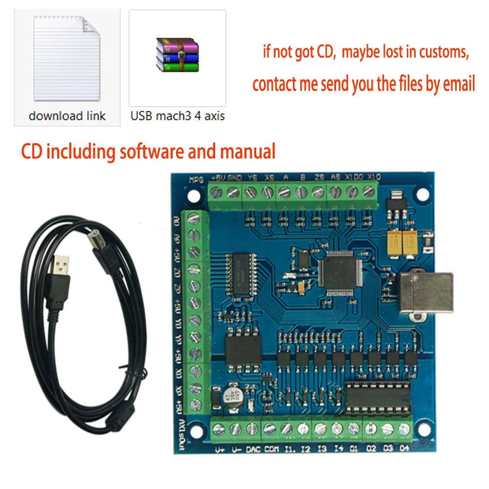 Cnc mach3 usb 4 assi 100khz usb cnc smooth stepper motion controller