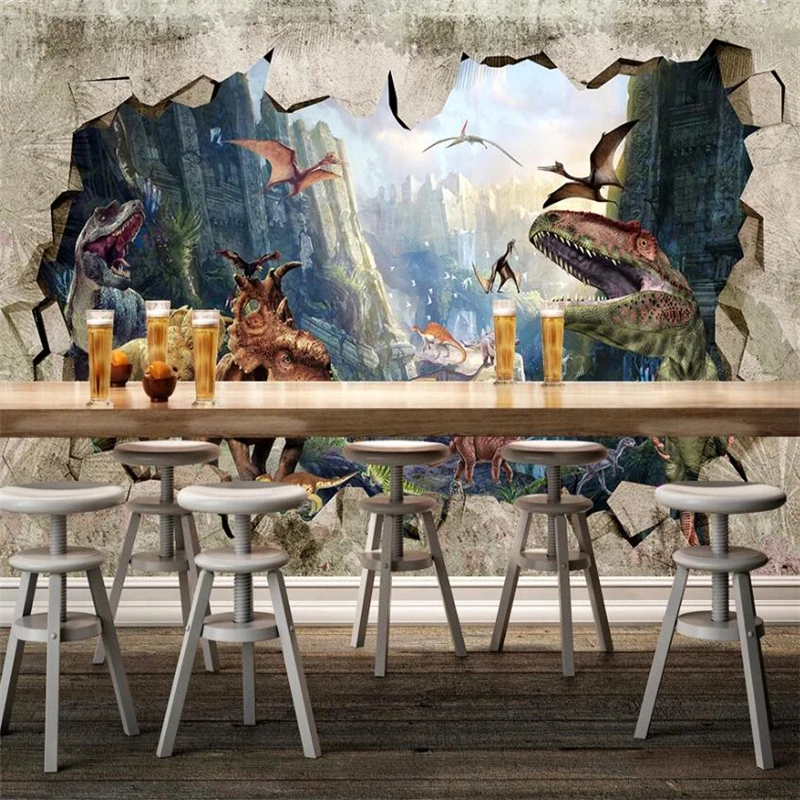 Beibehang-Customized-large-murals-fashion-home-decoration-ancient-times-dinosaur-kingdom-3D-stereo-TV-storefront-wall (3)