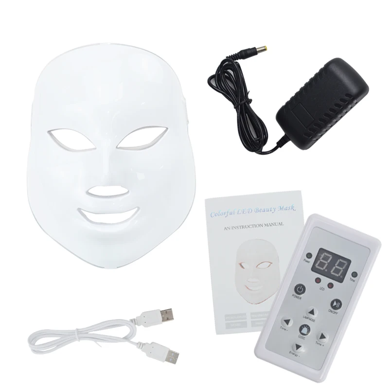 7 цветов Led косметическая маска для лица Уход за кожей омоложение удаление морщин