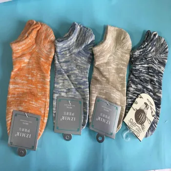 

Autumn and winter men's cotton solid color comfortable breathable sweat-absorbent boat socks invisible socks wholesale 4pair/lot