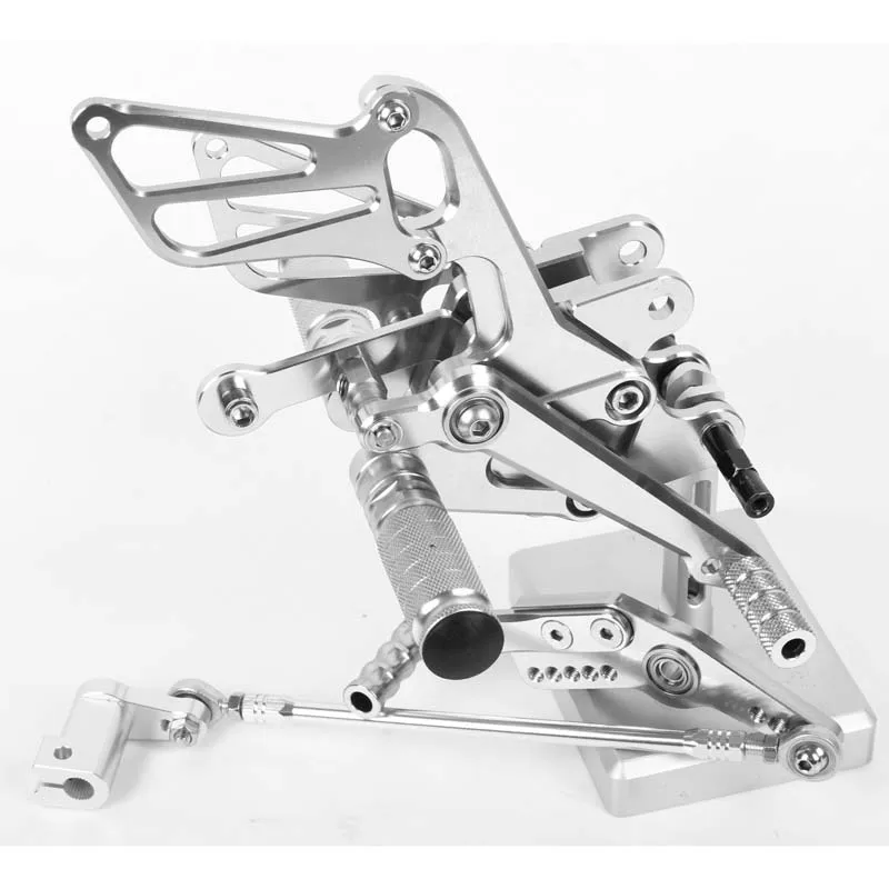 SMOK педаль мотоцикла для Honda CBR1000RR 2004 2005 2006 2007 алюминиевый сплав Rearset подножки черный Золотой Серебряный Синий - Цвет: Серебристый
