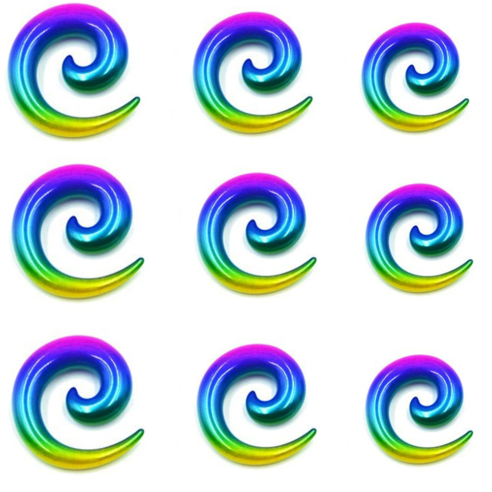 2 шт. спиральные серьги радуги для пирсинга ушей|Украшения тела| |