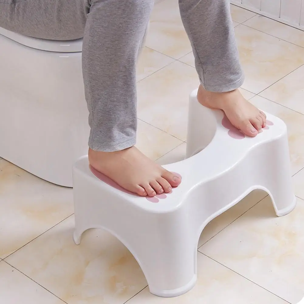 

Bathroom Anti Constipation For Adult Kids Non-slip Plastic Footstool Squatting Stool Baby Basin Toilet footrest stool