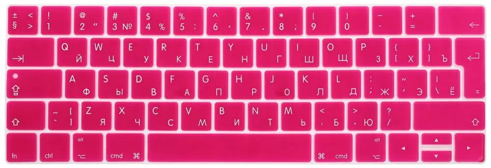 Rose red Русская Защитная пленка для клавиатуры ЕС для Macbook Pro 13,3 A1706 A1989 и 15,4 дюймов A1707 A1990 с сенсорной панелью - Цвет: Rose red