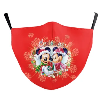 

1 PCS Disney Custom Design For Adult Christmas Anti Dust Filter Cute Print Washable Mask Cartoon Mickey Minnie Character Mask