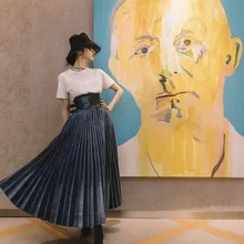 Новинка весны, женская джинсовая юбка с покрытием, Женская Роскошная хлопковая юбка миди, gdnz 11,18