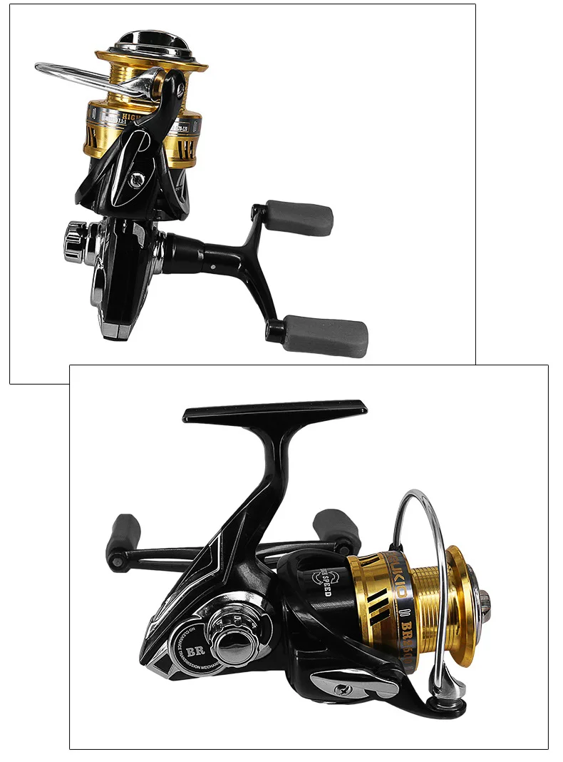 Relação de Engrenagem Molinete de Fiação Copo de Fio de Metal Carretel de Pesca Baixo de Água Doce e Água 5 + 1 Arraste Rolamentos Salgada Max 8kg 7.1:1 19 ??4