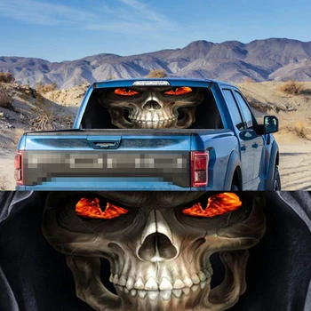 

135*36cm SKELETON SKULL Tailgate Wrap Vinyl Graphic Decal Sticker For Car SUV Pickup Trucks WFPK A110