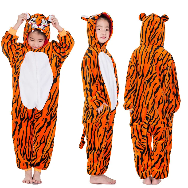 Пижама с единорогом пижама с длинными рукавами и капюшоном с изображением панды, детский зимний спальный мешок с рисунком милой панды, пижама для детей от 4 до 12 лет - Цвет: LA17