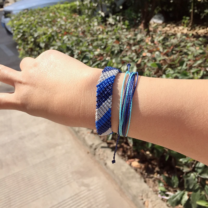 Новый воск веревка шнур ручной работы bts bangtan повязки pulseira masculina синий для женщин