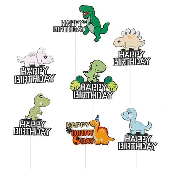 

Cakesmile dinosaur flags collections cake topper cupcake birthday decoration party for baking baking accessories cake decorating