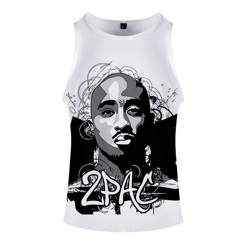 Перекрестная граница,, американский рэп певец 2PAC, ремненс сервис, 3D летний мужской женский жилет