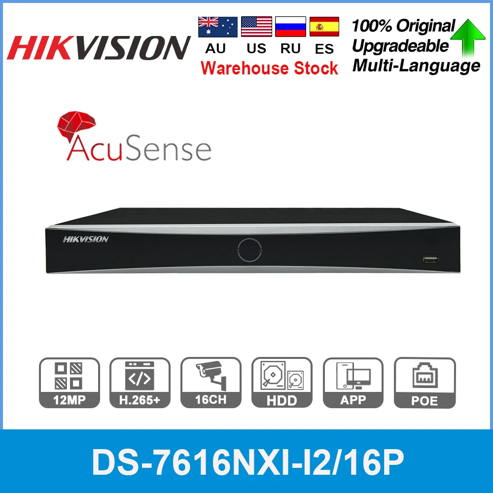 Hikvision 16CH POE NVR 8MP 12MP 4K DS-7616NXI-I2/16P AcuSense Сетевой Видео Регистраторы для IP Камера