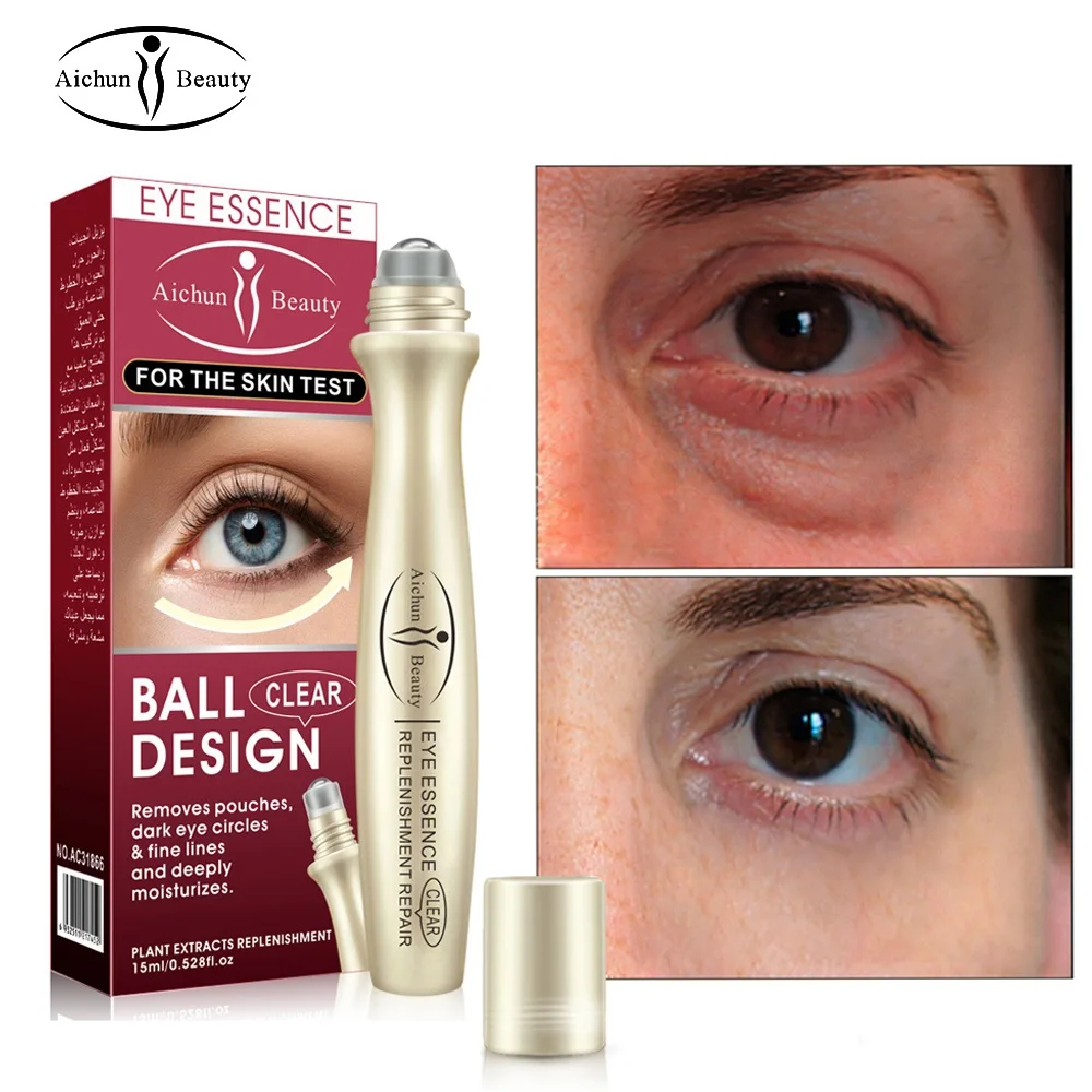 

Eye Serum Remove Dark Circles Rolling Bead Eye Cream Anti-Puffiness Wrinkles Moisturizing Roll-on Applicator Essence Serum 15ml
