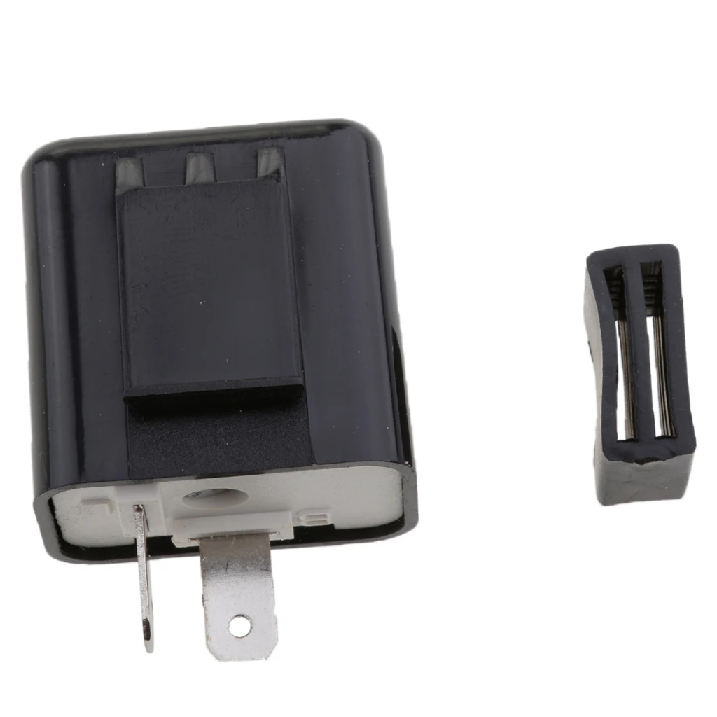 2-Pin 12V Motorcycle LED Turn Signal Flasher Relay Speed Adjustable Indicator Black