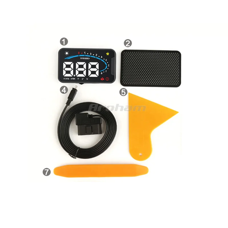 Автомобильный HUD Head Up Display OBD HD цифровой дисплей для Lada Vesta Samara Granta Priora Niva Xray|Кабели