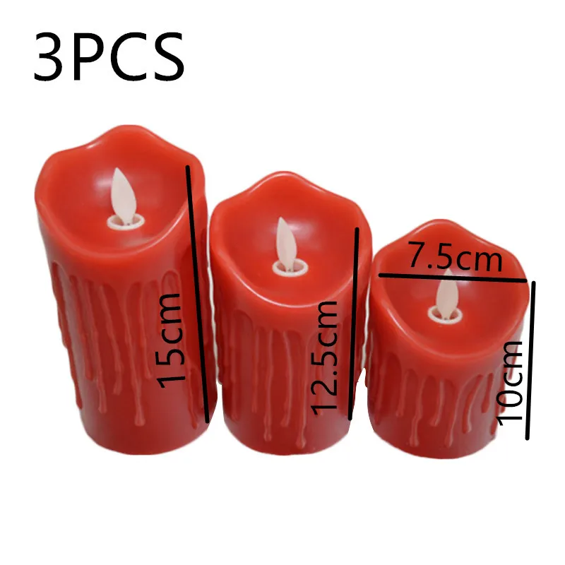 B Type 3PCS 1/3/12/24; осенний комплект из двух вещей; беспламенного светодиодный свечи Чай светильник с мерцающим пламенем свечи Батарея батареях Моделирование пламени мигает дома - Цвет: B Type 3PCS