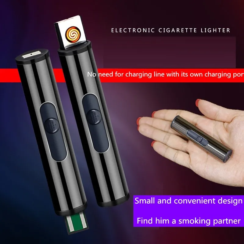 Ветрозащитная Зажигалка USB Электронная зарядка прикуриватель Заказная креативная зарядка мини Бесшумная зажигалка