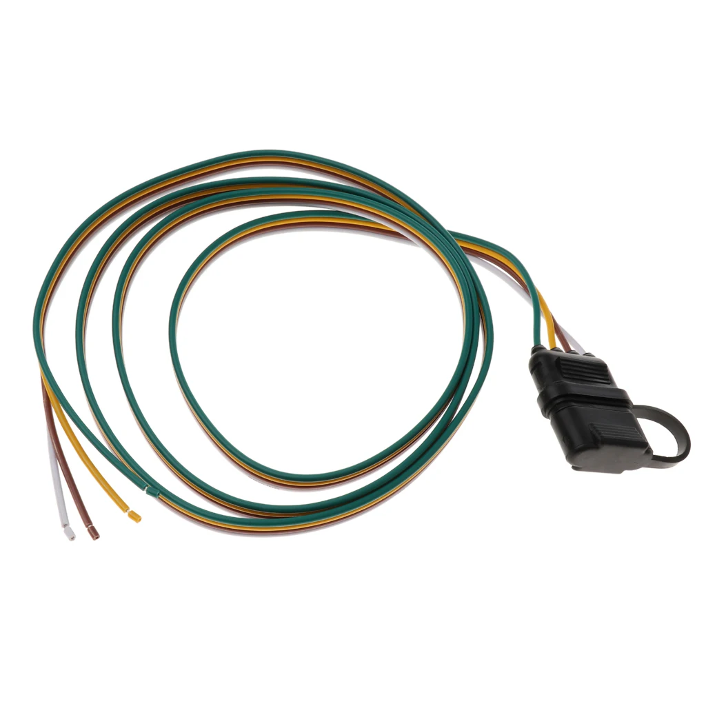 High Quality 60'' 4 Pin RV Trailer Light Wiring Plug Adapter Flat Wire Connector