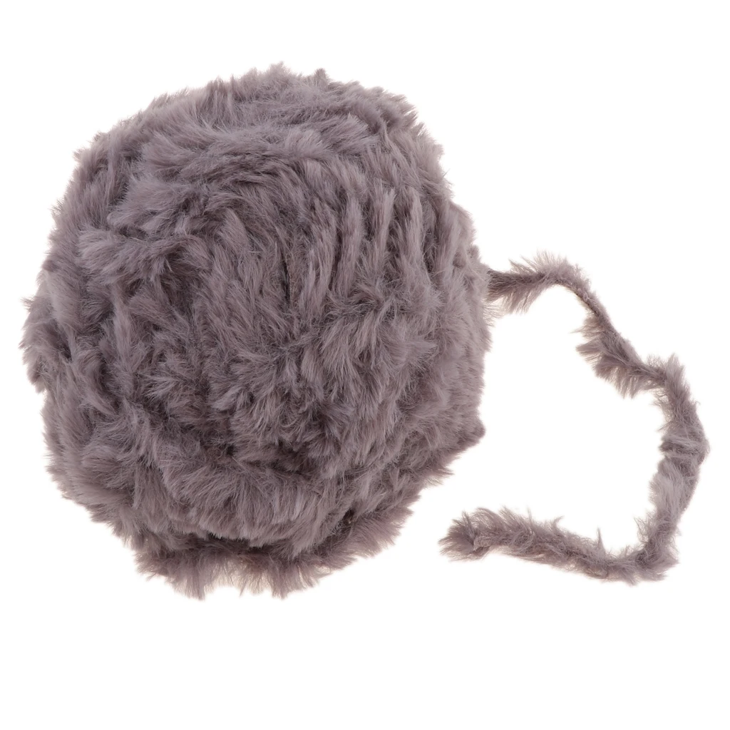 32 Meters Knitting Faux Fur Yarn Woven for Sweater Scarf Hats Blankets Knitting