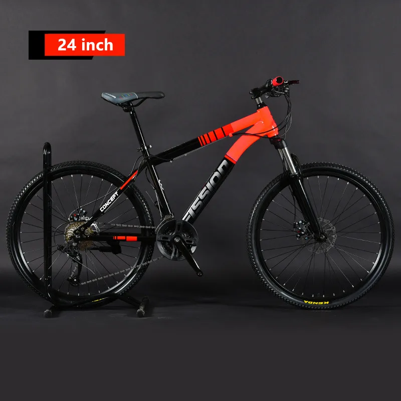 Бренд горный велосипед карбоновая стальная рама 24/26 дюймов колеса 27/30 скорость Запираемая вилка велосипед двойной дисковый тормоз MTB Bicicleta - Цвет: 24 inch wheel red