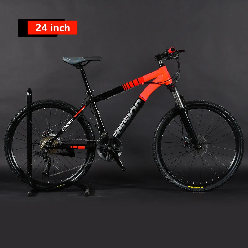 24 inch wheel red Бренд горный велосипед карбоновая стальная рама 24/26 дюймов колеса 27/30 скорость Запираемая вилка велосипед двойной дисковый тормоз MTB Bicicleta - Цвет: 24 inch wheel red