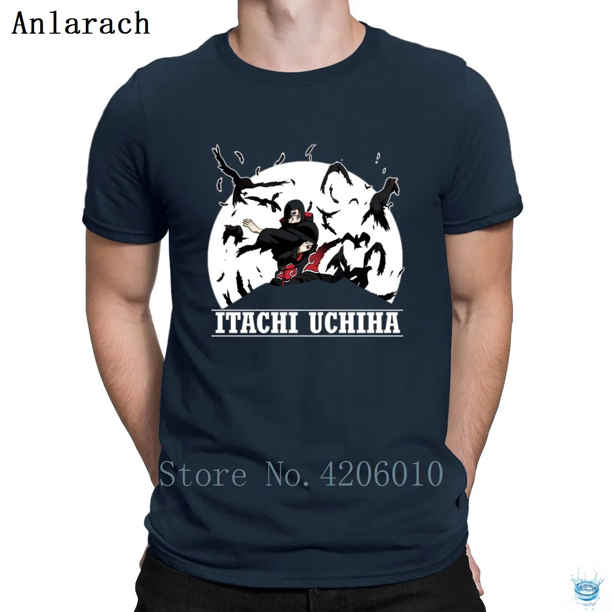 Itachi Fly In The футболки с Луной облегающая весенняя одежда для фитнеса с надписью Мужская футболка с круглым вырезом дышащая с интересным принтом