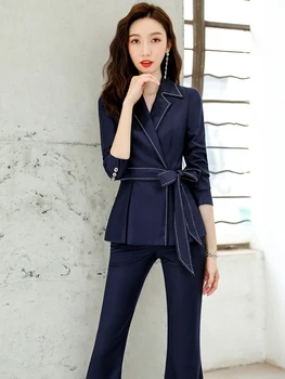

Suit Female Spring and Autumn New Temperament Goddess Fashion High-end Professional Suit Ol Formal Dress Stewardess Overalls