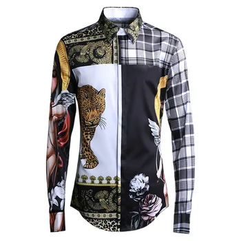 

Virgin Mary Maria Printing Shirt Male Brand Men's Wear Wind Shirt Factory
