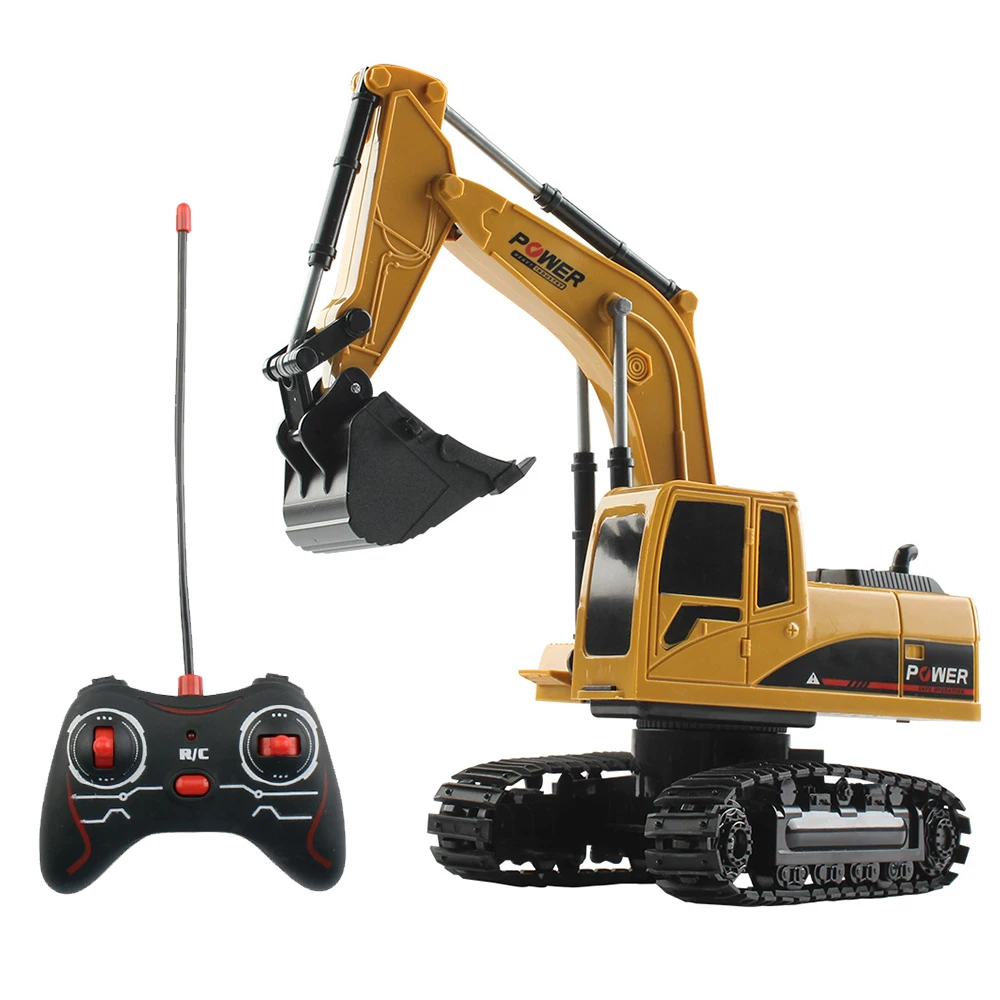 1/24 RC Excavator 2.4G Radio Controlled Cars Caterpillar Tractor Model Engineering Car Digging Soil Truck Sound Toys For Boy Kid | Игрушки и