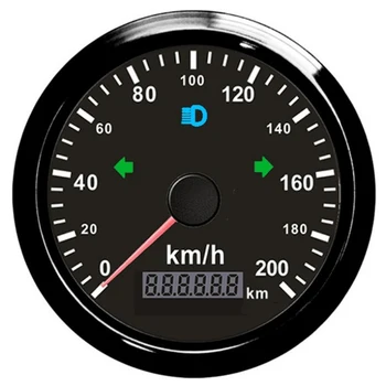 

85mm GPS Speedometer 200km/h With Over Speed Buzzer Alarm And Turning Light For Car Boat Truck 12V 24V 125km/h Speed Gauge
