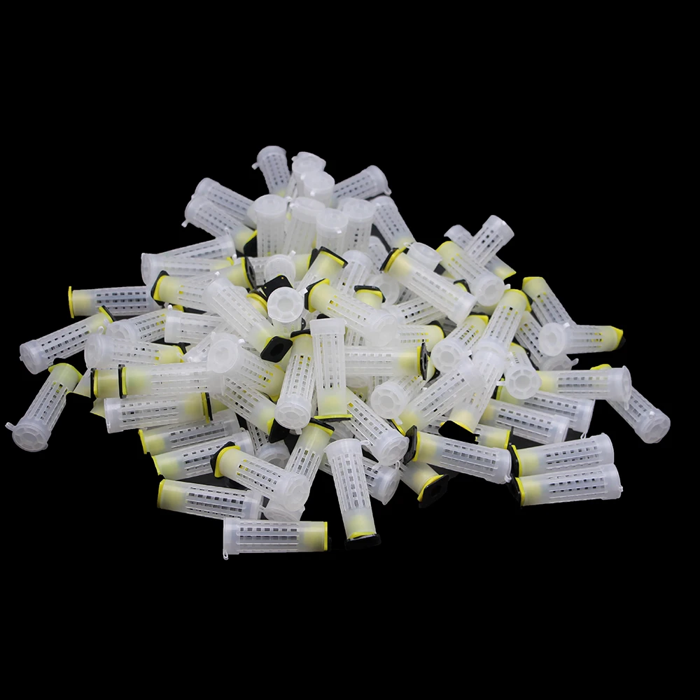 Professional Beekeeping Queen Cage beekeeping tools beekeeping accessories Rearing Quality Protective Cover Catcher Plastic Bees Box Bees Tool Supplies 60PCS