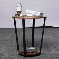 Douxlife 2-х уровневые Кофе стол промышленный журнальный столик с хранения полки металлическая рамка тумбочка небольшой стол Гостиная мебель - изображение