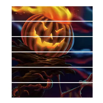 

6Pcs/Set Halloween Moon Pumpkin Head Stair Sticker Removable Stair Sticker for Home decoration