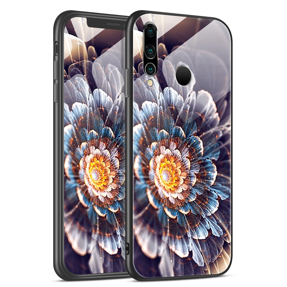 W197 Для Huawei NOVA 2 3 4 звездный узор из закаленного стекла Жесткий Чехол для Nova2 полная Защита задняя крышка Nova3 4 ТПУ ударопрочный корпус - Цвет: W197