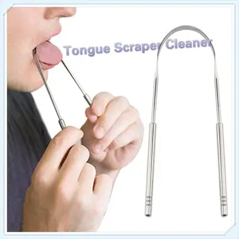 

Stainless Steel Tongue Scraper Cleaner Oral Fresh Breath Keep Dity Cleaning Coated Tongue Toothbrush Oral Hygiene Care Tools Hot