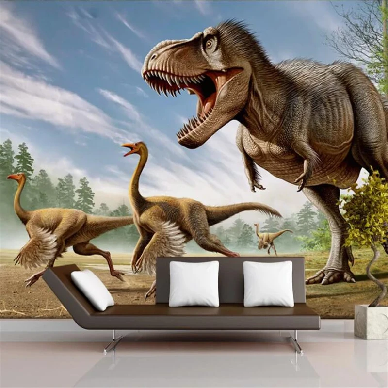 Beibehang-Customized-large-murals-fashion-home-improvement-cartoon-3D-dinosaur-children-bedroom-wall-wallpaper-papel-de