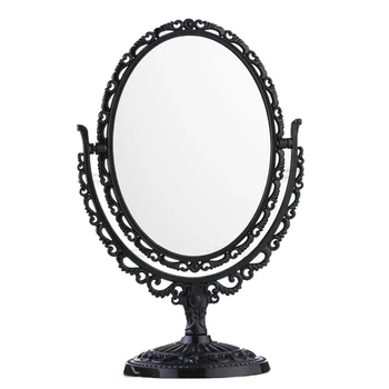 

Beautiful Fashion European Style Black Dual Sided Desktop Makeup Standing Mirror Princess Elegant Makeup Beauty Tools