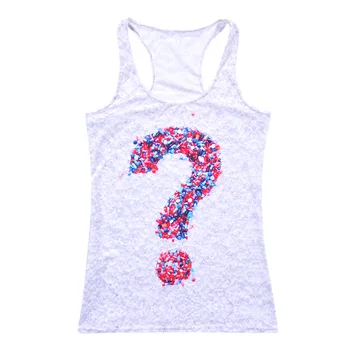 

Summer New Style Digital Printing Color Question Mark Pattern Vest Women's I-shaped Vest