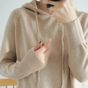 

Women's Cotton Round Neck Long Sleeve Sweatshirt Hooded Sweatshirt gray