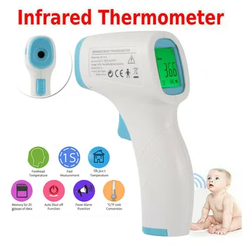 

Infrared Thermometer Forehead Ear Non Contact Digital Thermometer LED Backlight Fever Monitor Thermometer